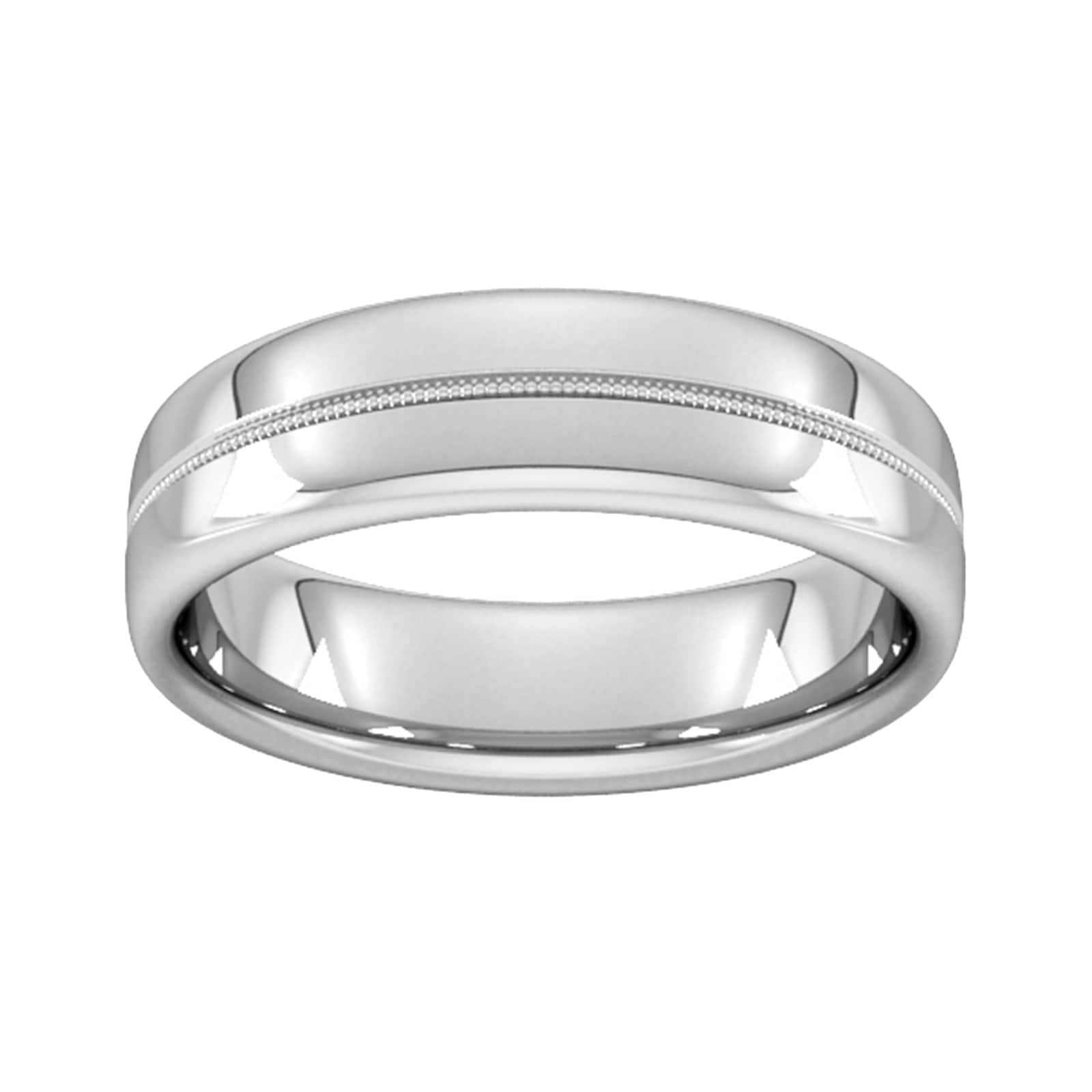 6mm Slight Court Standard Milgrain Centre Wedding Ring In 950 Palladium - Ring Size W