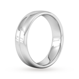 Goldsmiths 6mm Slight Court Standard Milgrain Centre Wedding Ring In Platinum - Ring Size Z
