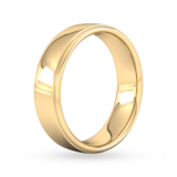 Goldsmiths 6mm Slight Court Standard Polished Finish With Grooves Wedding Ring In 9 Carat Yellow Gold - Ring Size O