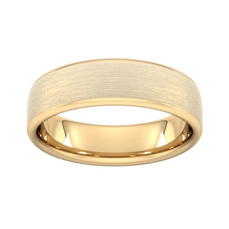 Goldsmiths 6mm Slight Court Standard Matt Finished Wedding Ring In 9 Carat Yellow Gold Goldsmiths 6mm Slight Court Standard Matt Finished Wedding Ring In 9 Carat Yellow Gold