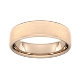 Goldsmiths 6mm Slight Court Standard Matt Finished Wedding Ring In 9 Carat Rose Gold