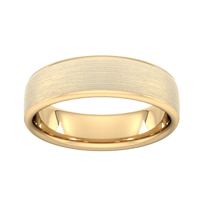 Goldsmiths 6mm Slight Court Standard Matt Finished Wedding Ring In 18 Carat Yellow Gold