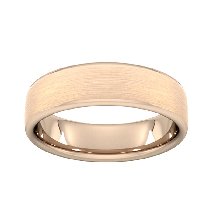 Goldsmiths 6mm Slight Court Standard Matt Finished Wedding Ring In 18 Carat Rose Gold