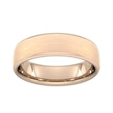 Goldsmiths 6mm Slight Court Standard Matt Finished Wedding Ring In 18 Carat Rose Gold