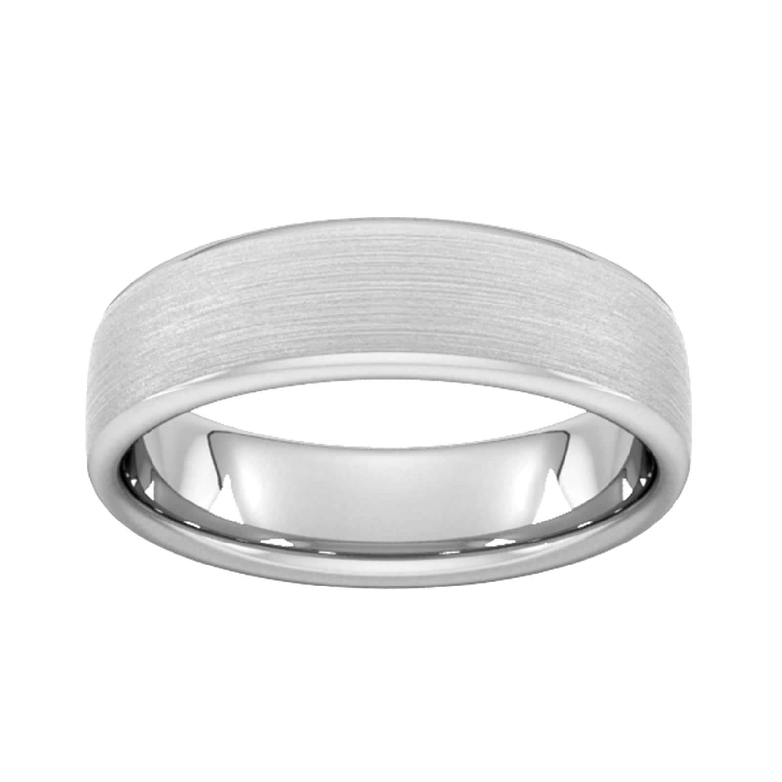 6mm Slight Court Standard Matt Finished Wedding Ring In Platinum - Ring Size X