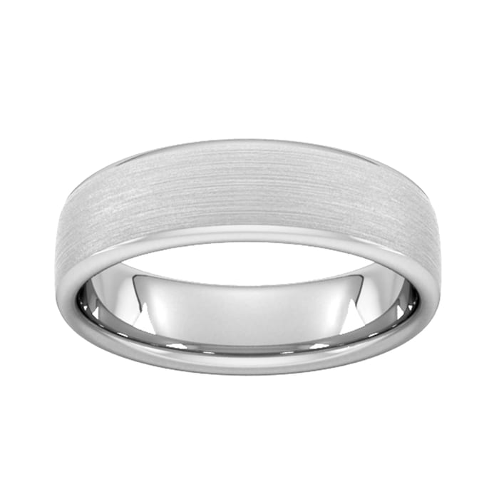 Goldsmiths 6mm Slight Court Standard Matt Finished Wedding Ring In Platinum