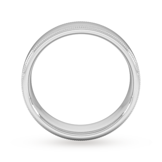 Goldsmiths 6mm Slight Court Standard Milgrain Edge Wedding Ring In Platinum Goldsmiths 6mm Slight Court Standard Milgrain Edge Wedding Ring In Platinum