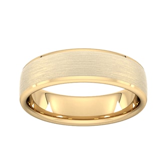 Goldsmiths 6mm Slight Court Standard Polished Chamfered Edges With Matt Centre Wedding Ring In 9 Carat Yellow Gold Goldsmiths 6mm Slight Court Standard Polished Chamfered Edges With Matt Centre Wedding Ring In 9 Carat Yellow Gold