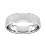 Goldsmiths 6mm Slight Court Standard Polished Chamfered Edges With Matt Centre Wedding Ring In 950 Palladium