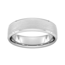 08306752 - 6mm Slight Court Standard Polished Chamfered Edges With Matt Centre Wedding Ring In 950 Palladium