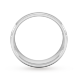 Goldsmiths 6mm Slight Court Standard Matt Centre With Grooves Wedding Ring In 18 Carat White Gold
