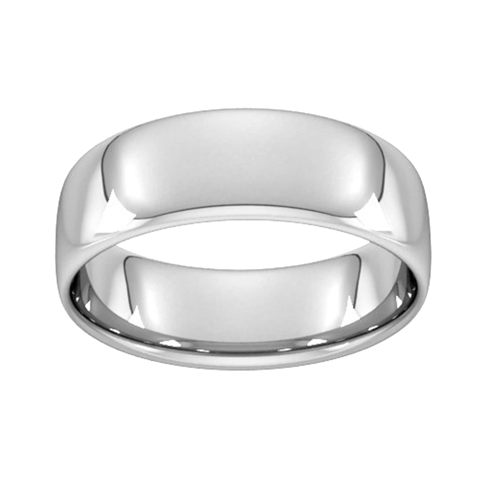7mm Slight Court Standard Wedding Ring In 950 Palladium Ring Size R
