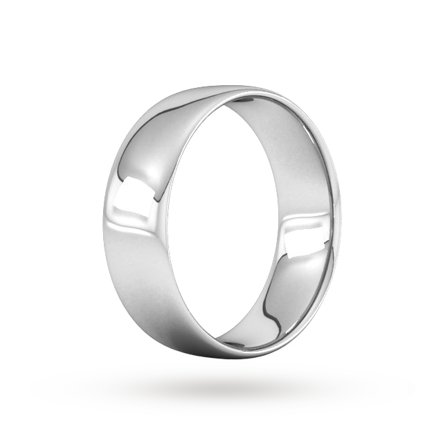 Goldsmiths 7mm Slight Court Standard Wedding Ring In 950 Palladium - Ring Size L