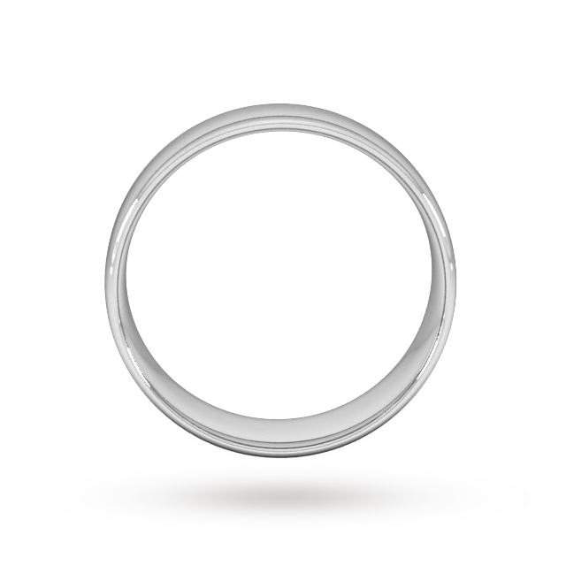 Goldsmiths 7mm Slight Court Standard Wedding Ring In 950 Palladium - Ring Size L