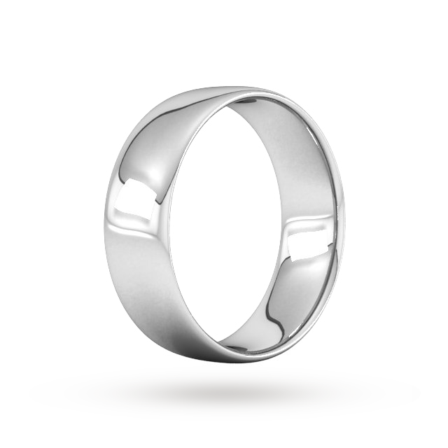 Goldsmiths 7mm Slight Court Standard Wedding Ring In Platinum - Ring Size R