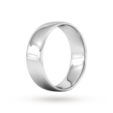 Goldsmiths 7mm Slight Court Standard Wedding Ring In Sterling Silver - Ring Size R