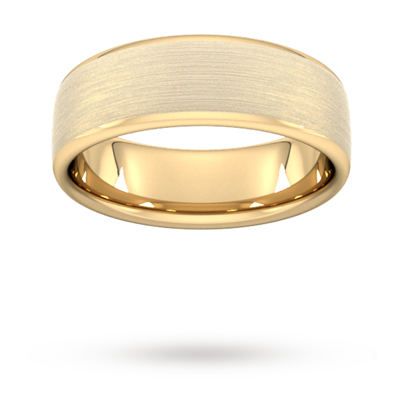 Goldsmiths 7mm Slight Court Standard Matt Finished Wedding Ring In 18 Carat Yellow Gold