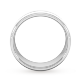 Goldsmiths 7mm Slight Court Standard Centre Groove With Chamfered Edge Wedding Ring In 9 Carat White Gold - Ring Size M