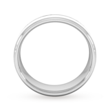 Goldsmiths 7mm Slight Court Standard Centre Groove With Chamfered Edge Wedding Ring In Platinum - Ring Size N