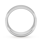 Goldsmiths 7mm Slight Court Standard Milgrain Edge Wedding Ring In 18 Carat White Gold - Ring Size R