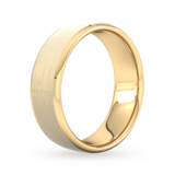 Goldsmiths 7mm Slight Court Standard Polished Chamfered Edges With Matt Centre Wedding Ring In 18 Carat Yellow Gold - Ring Size H