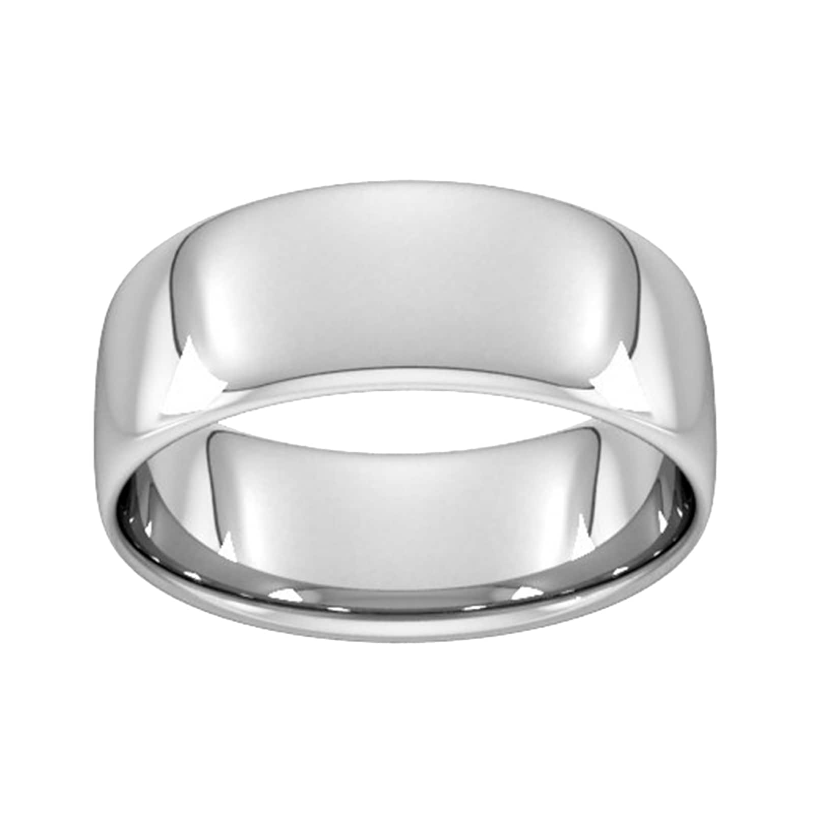 8mm Slight Court Standard Wedding Ring In 9 Carat White Gold - Ring Size V