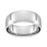 Goldsmiths 8mm Slight Court Standard Wedding Ring In 9 Carat White Gold