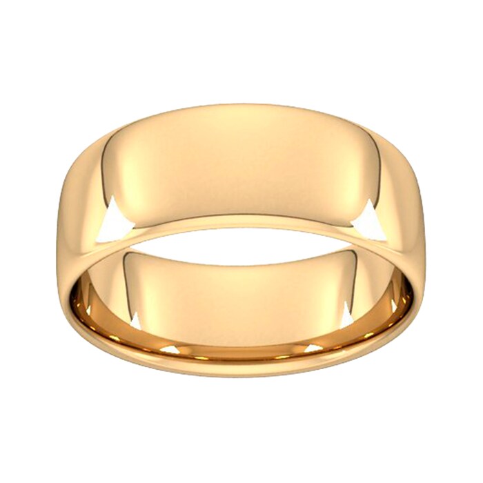Goldsmiths 8mm Slight Court Standard Wedding Ring In 9 Carat Yellow Gold - Ring Size V