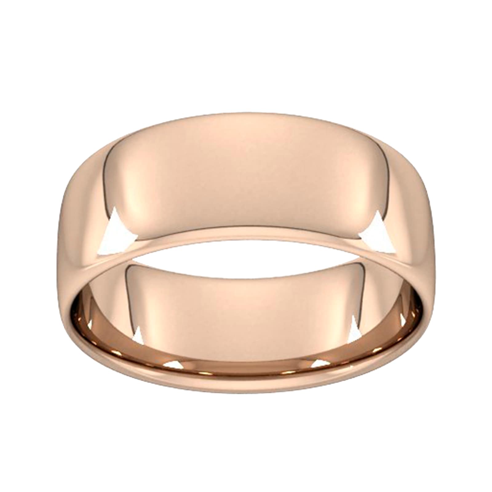 8mm Slight Court Standard Wedding Ring In 9 Carat Rose Gold - Ring Size Y