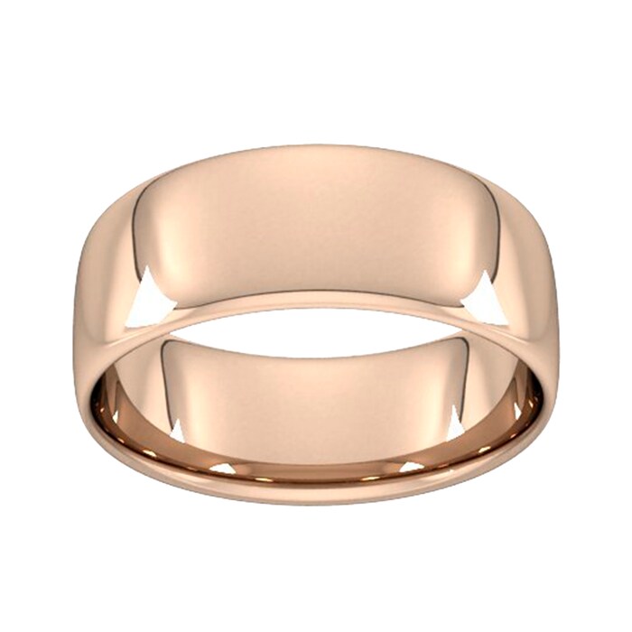 Goldsmiths 8mm Slight Court Standard Wedding Ring In 9 Carat Rose Gold