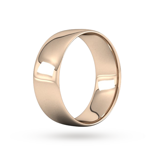 Goldsmiths 8mm Slight Court Standard Wedding Ring In 9 Carat Rose Gold