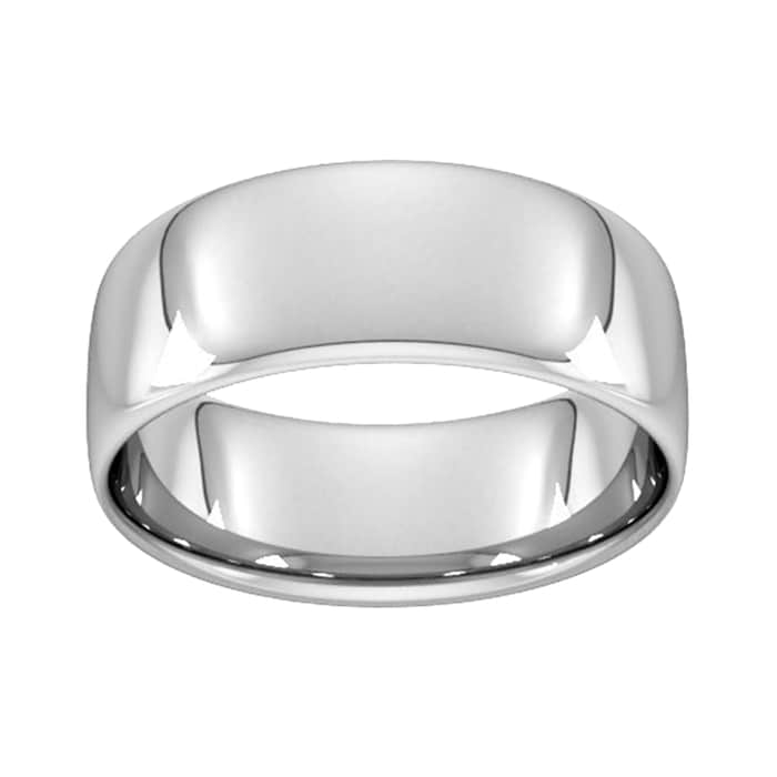 Goldsmiths 8mm Slight Court Standard Wedding Ring In 18 Carat White Gold - Ring Size Q