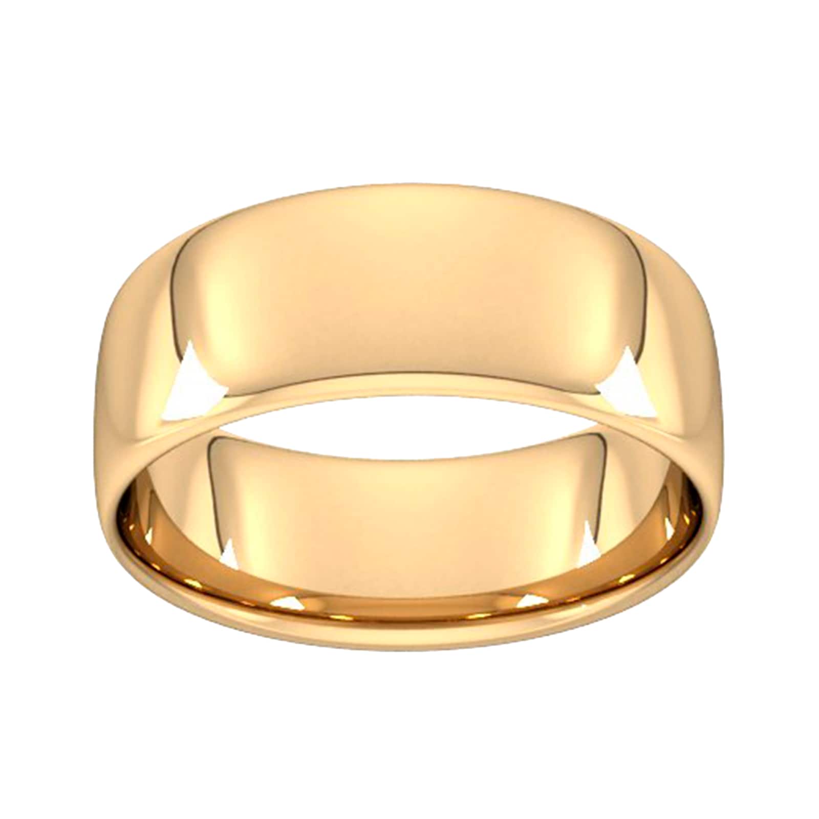 8mm Slight Court Standard Wedding Ring In 18 Carat Yellow Gold - Ring Size V