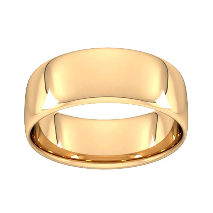 Goldsmiths 8mm Slight Court Standard Wedding Ring In 18 Carat Yellow Gold - Ring Size Q