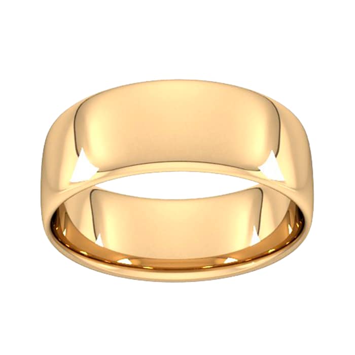 Goldsmiths 8mm Slight Court Standard Wedding Ring In 18 Carat Yellow Gold - Ring Size R