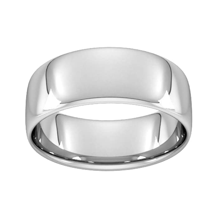Goldsmiths 8mm Slight Court Standard Wedding Ring In Platinum - Ring Size S