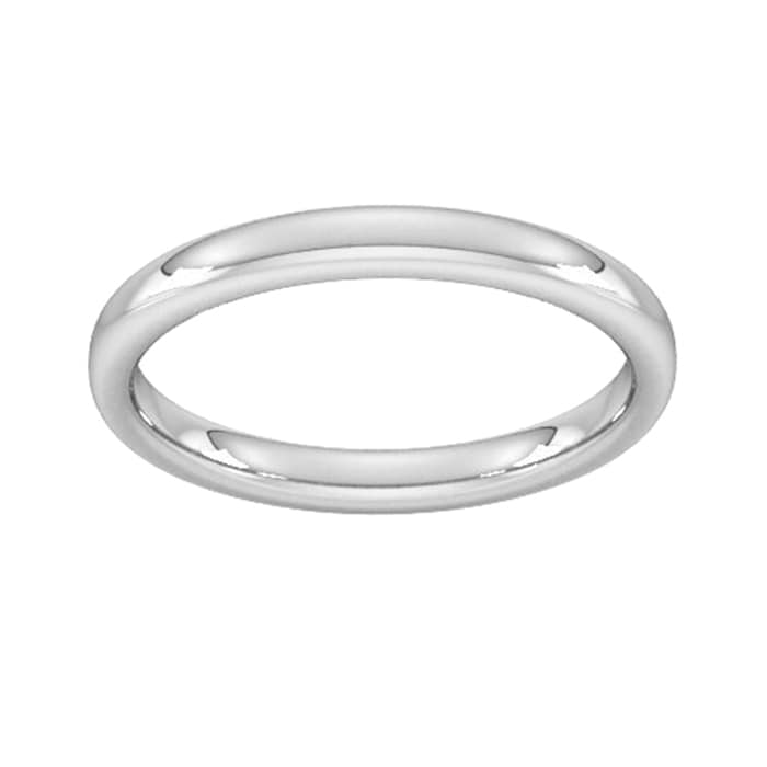 Goldsmiths 2.5mm Slight Court Heavy Wedding Ring In 9 Carat White Gold - Ring Size P