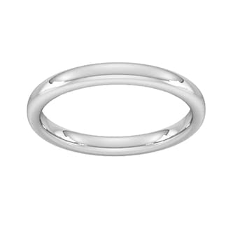 Best Luxury 
2.5mm Slight Court Heavy Wedding Ring In 9 Carat White Gold