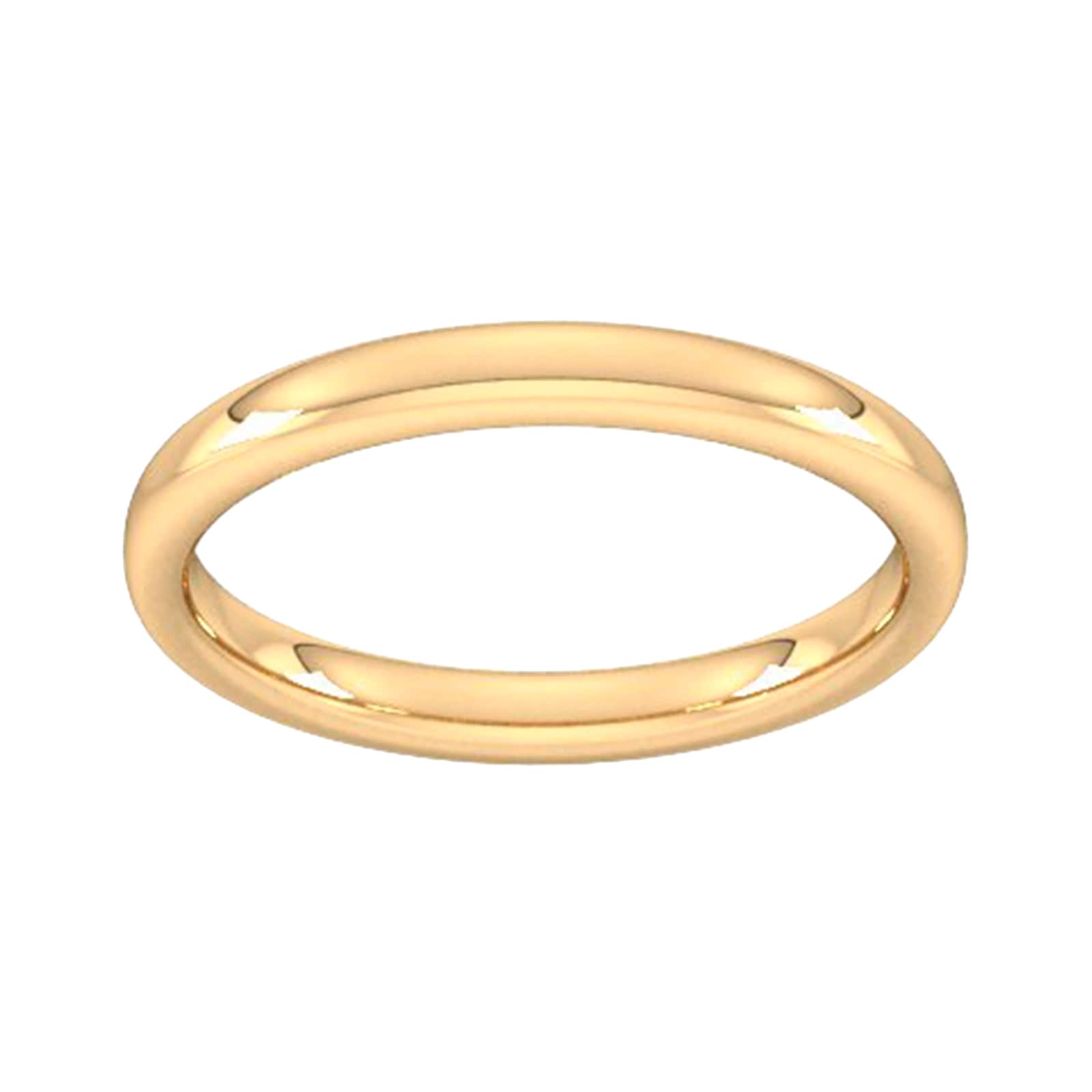 2.5mm Slight Court Heavy Wedding Ring In 9 Carat Yellow Gold - Ring Size J