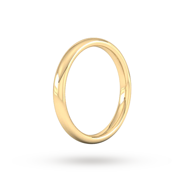 Goldsmiths 2.5mm Slight Court Heavy Wedding Ring In 9 Carat Yellow Gold - Ring Size J