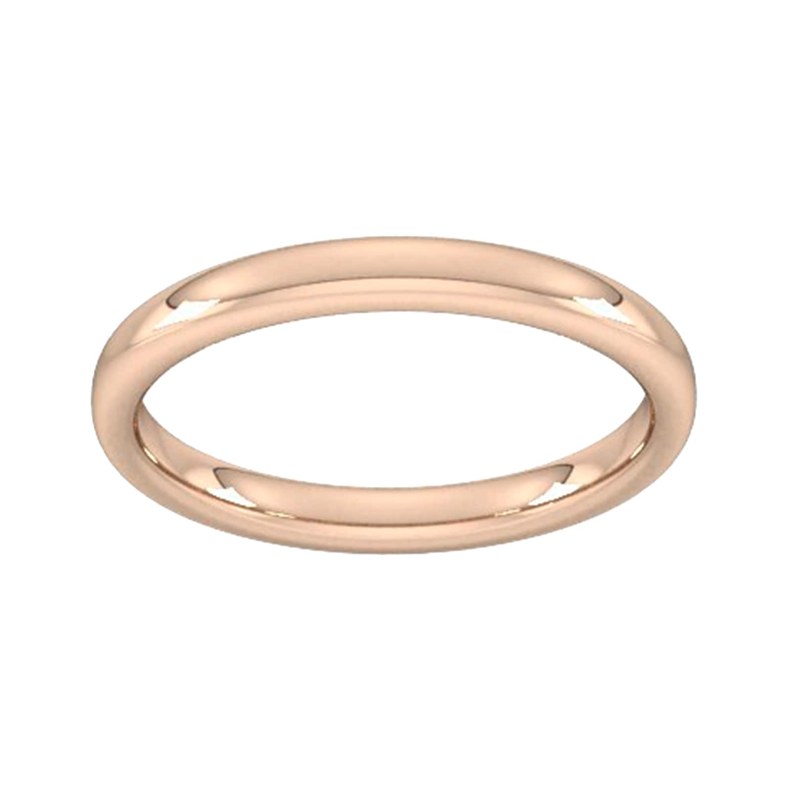 2.5mm Slight Court Heavy Wedding Ring In 9 Carat Rose Gold - Ring Size P