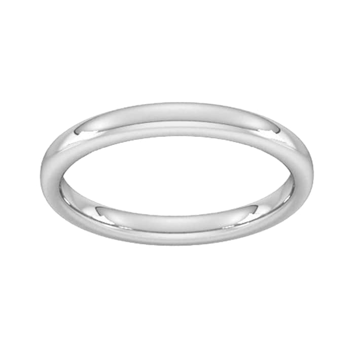 Goldsmiths 2.5mm Slight Court Heavy Wedding Ring In 18 Carat White Gold - Ring Size K