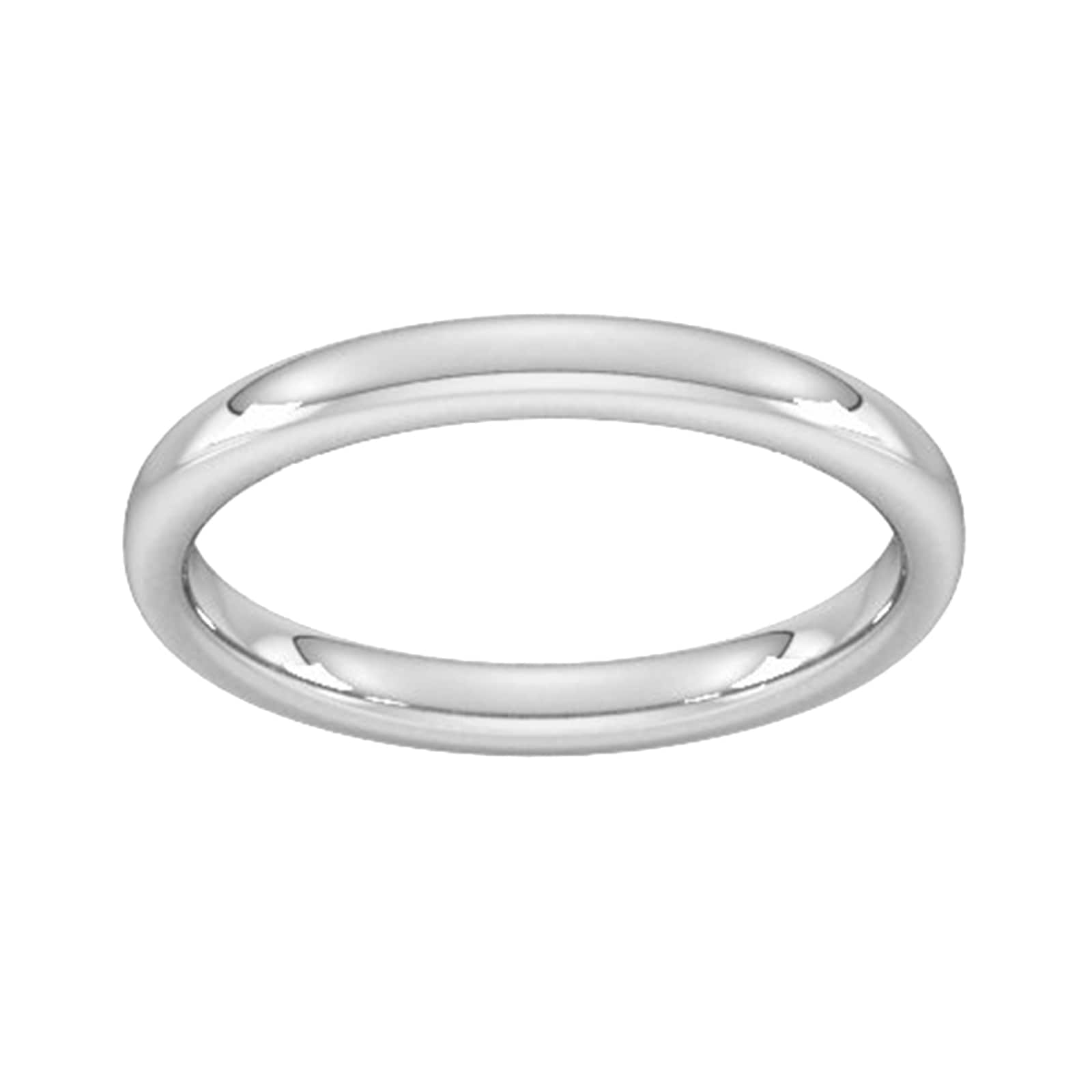 Goldsmiths 2.5mm Slight Court Heavy Wedding Ring In 18 Carat White Gold