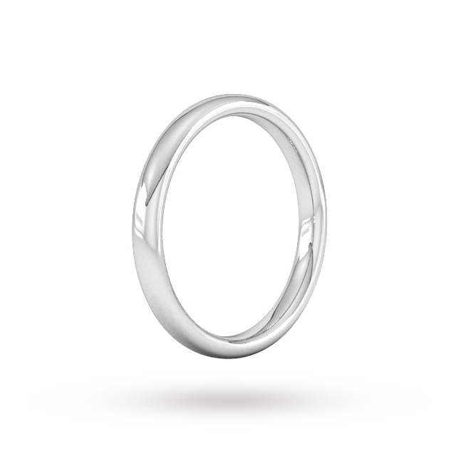 Goldsmiths 2.5mm Slight Court Heavy Wedding Ring In 18 Carat White Gold Goldsmiths 2.5mm Slight Court Heavy Wedding Ring In 18 Carat White Gold