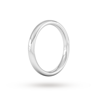 Goldsmiths 2.5mm Slight Court Heavy Wedding Ring In 18 Carat White Gold