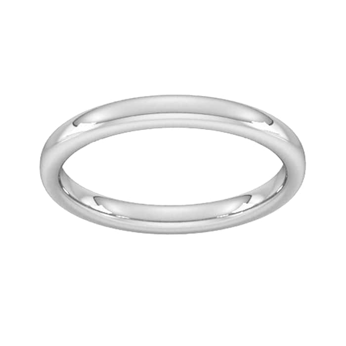 Goldsmiths 2.5mm Slight Court Heavy Wedding Ring In 950 Palladium - Ring Size P