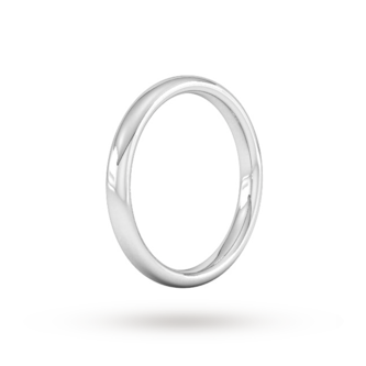 Goldsmiths 2.5mm Slight Court Heavy Wedding Ring In Sterling Silver