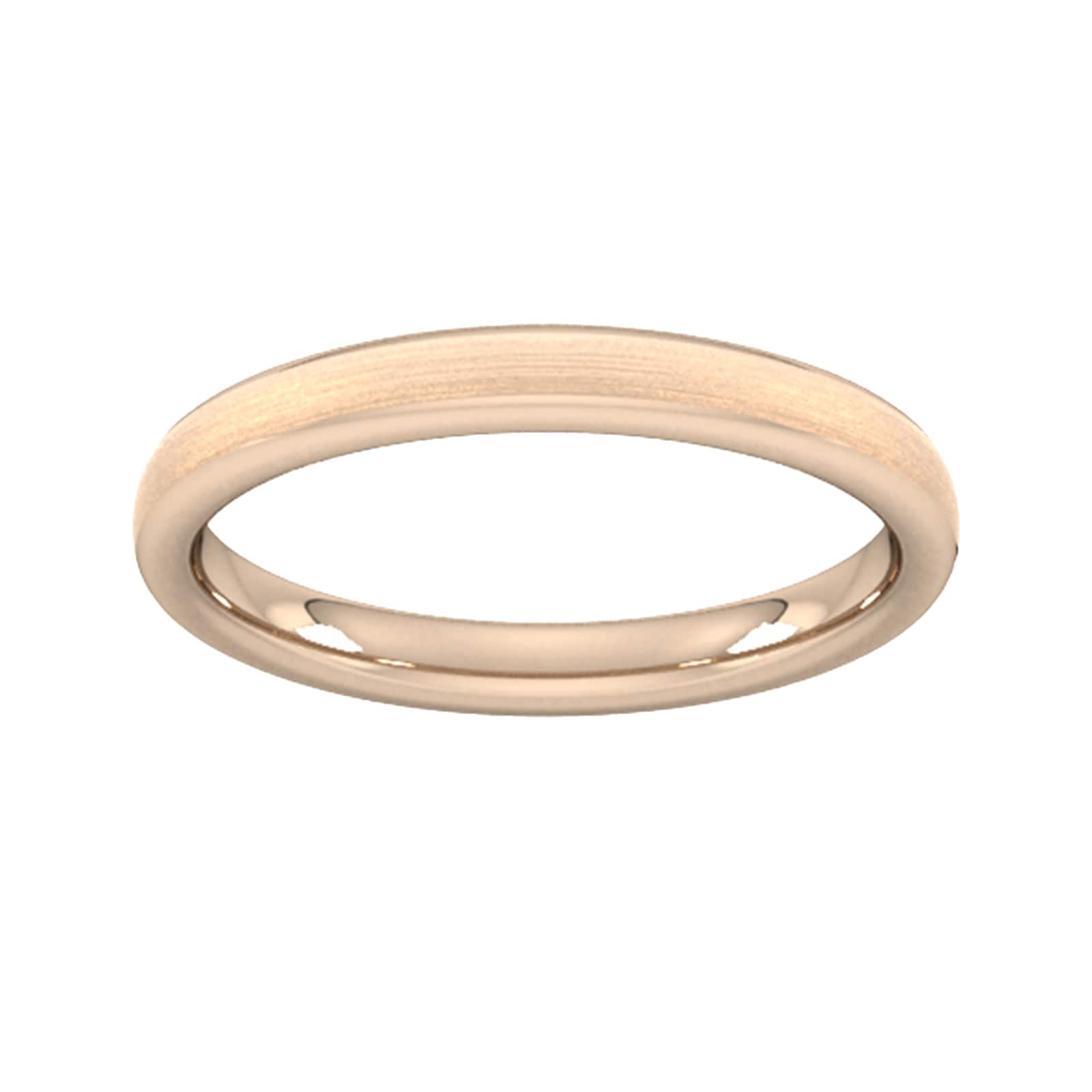 2.5mm Slight Court Heavy Matt Finished Wedding Ring In 9 Carat Rose Gold - Ring Size O