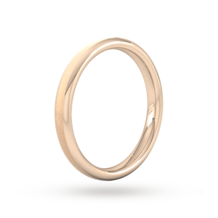 Goldsmiths 2.5mm Slight Court Heavy Matt Finished Wedding Ring In 9 Carat Rose Gold
