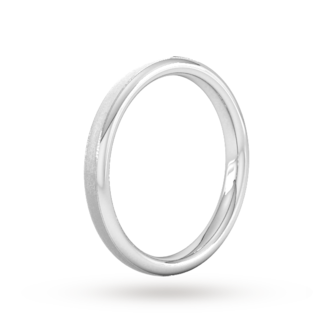 Goldsmiths 2.5mm Slight Court Heavy Matt Centre With Grooves Wedding Ring In 950 Palladium